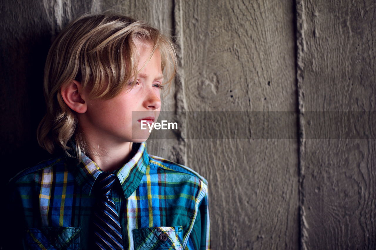 Portrait of boy looking away