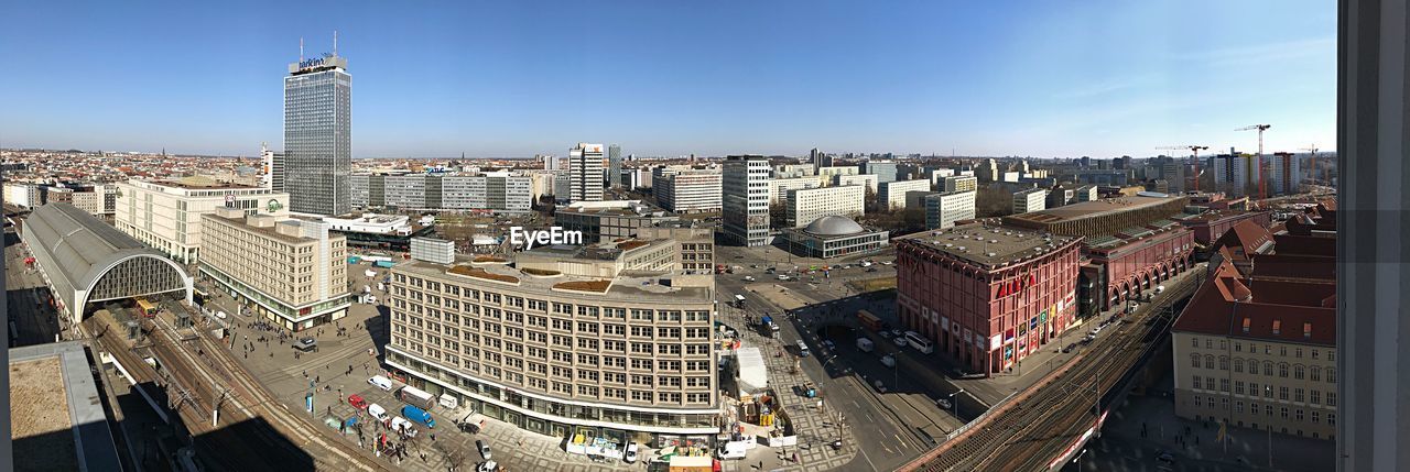 HIGH ANGLE VIEW OF SKYSCRAPERS IN CITY