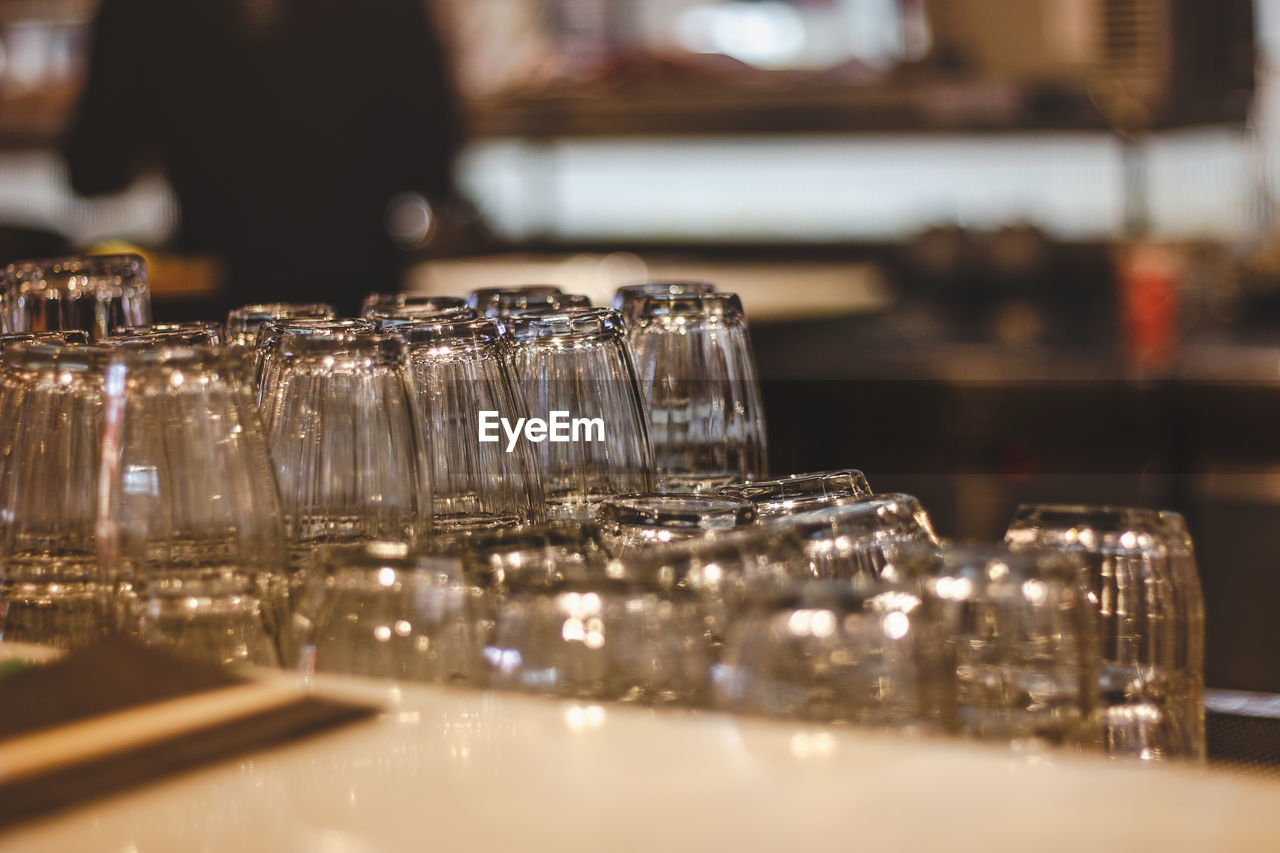 Glasses on a table