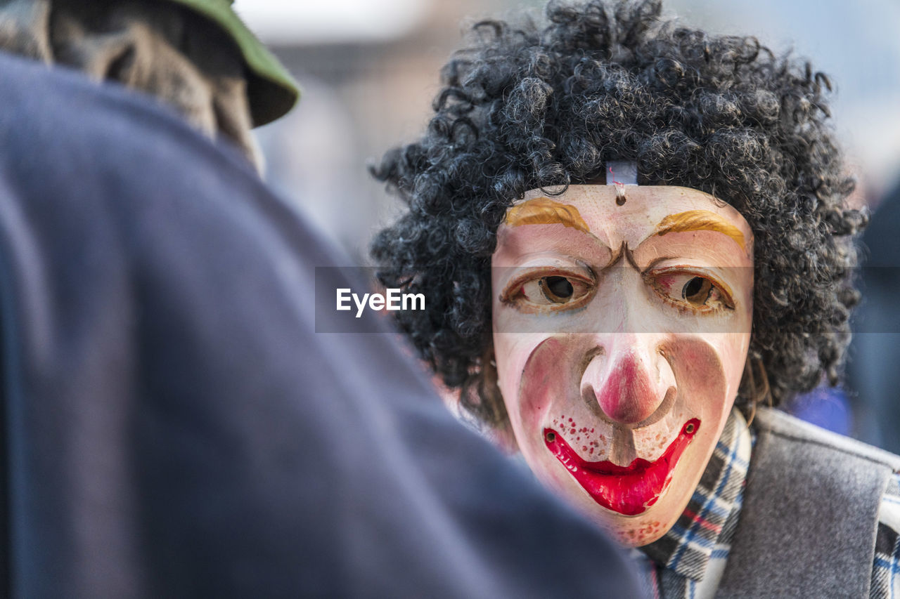 Carnival in carnia. sauris, masks of the religious and pagan tradition. italy