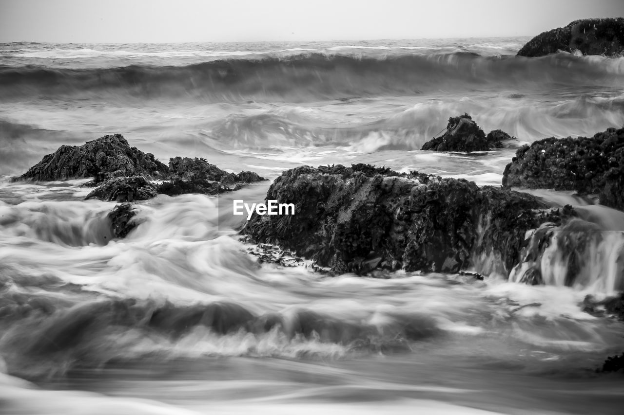 Waves rushing towards shore