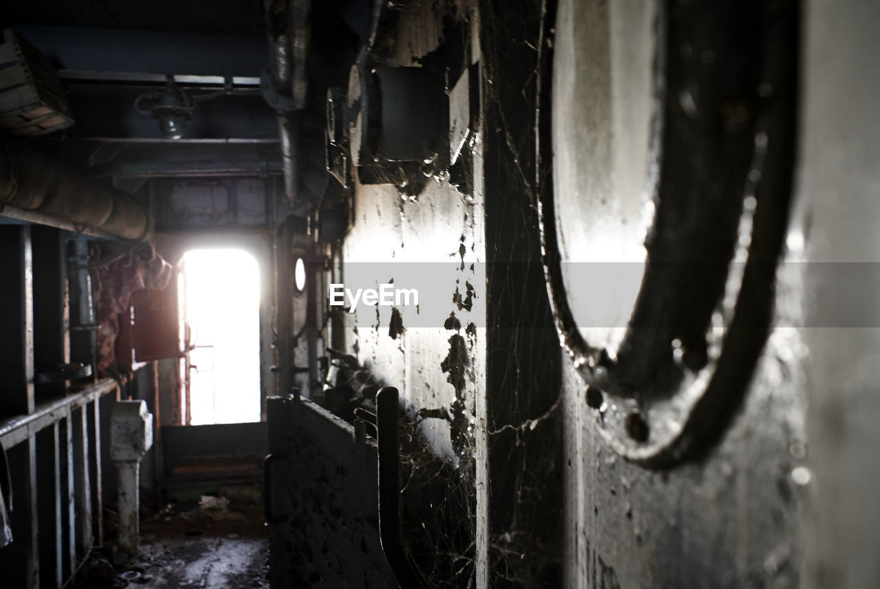CLOSE-UP OF ABANDONED INTERIOR
