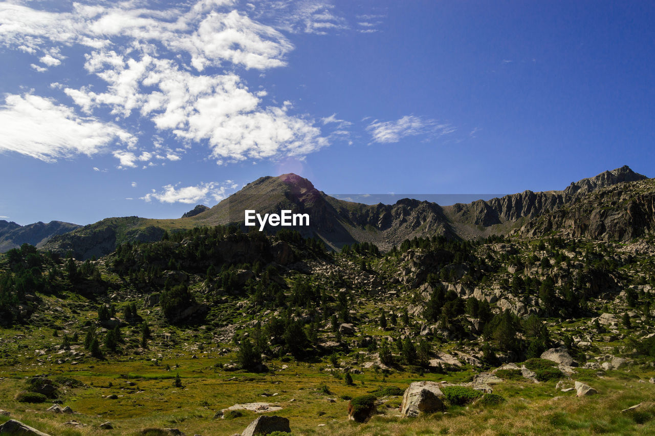 Scenic view of mountains against sky