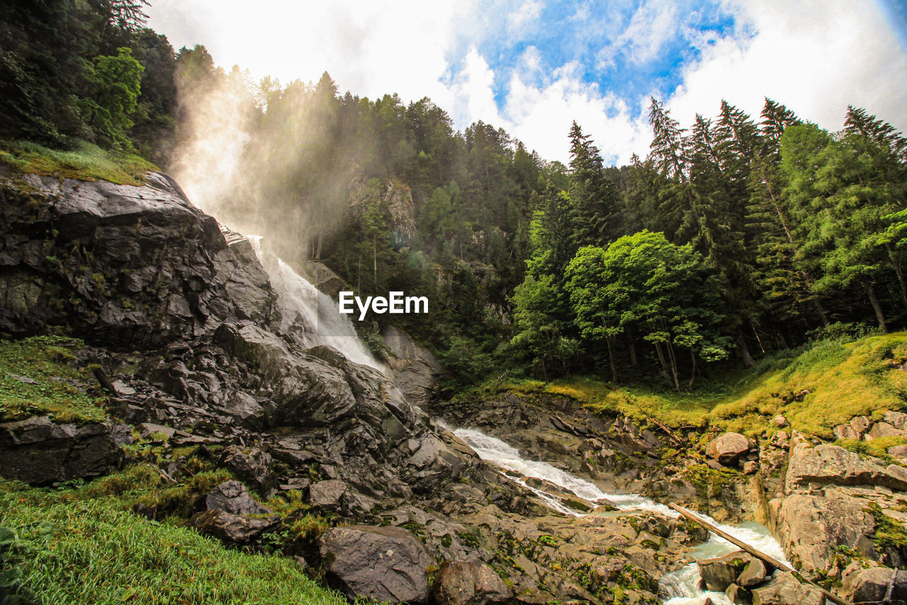 Lares waterfall in val genova, pinzolo, trentino alto adige, italy. dolomiti di brenta.