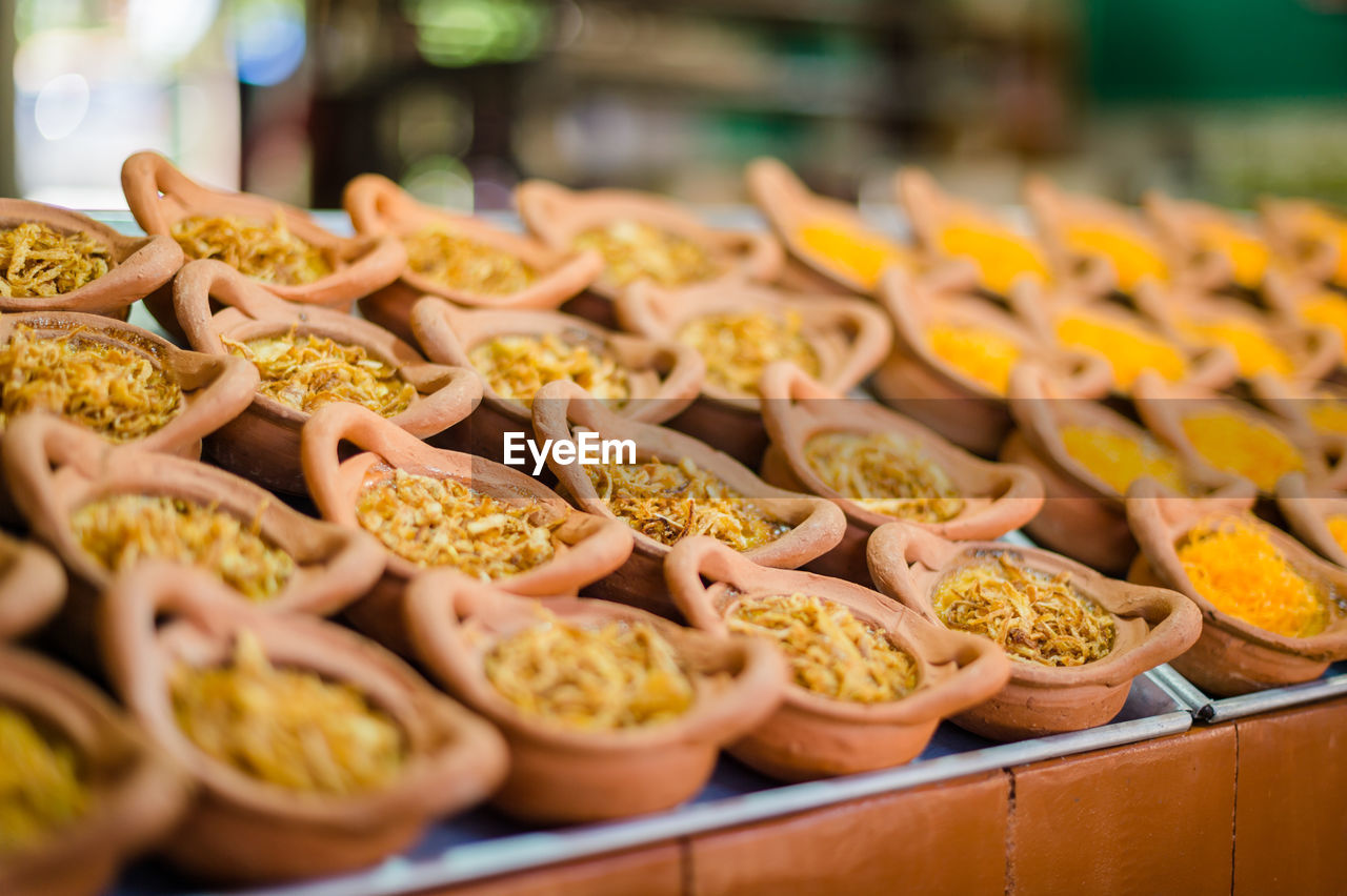 Closeup of bamboo cup in the market