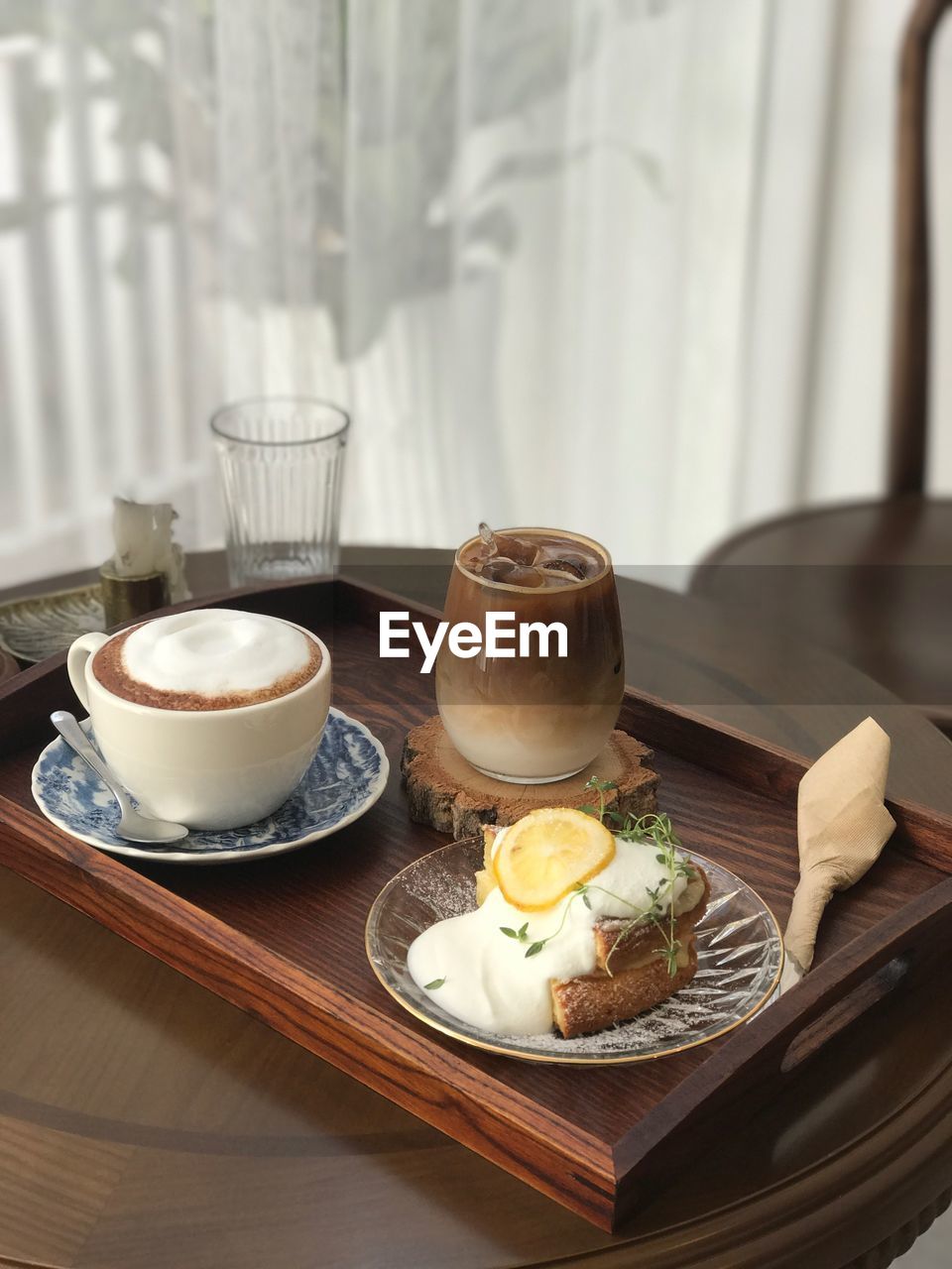 Close-up of breakfast on table