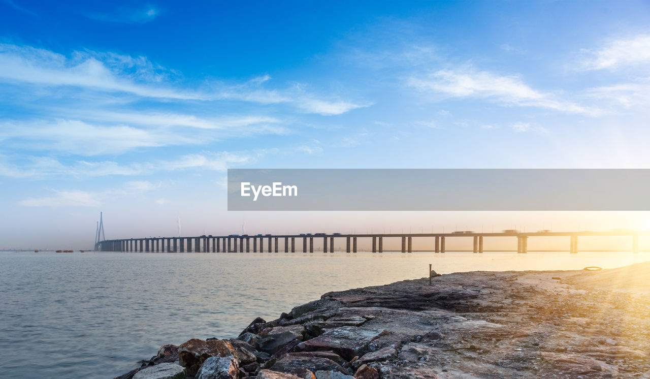 VIEW OF SEA AGAINST SKY DURING SUNSET