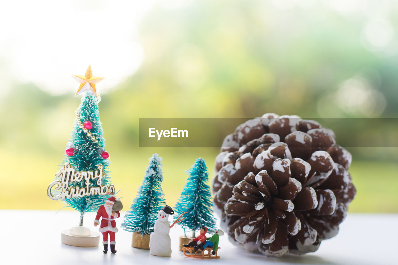 CLOSE-UP OF CHRISTMAS ORNAMENTS ON TREE