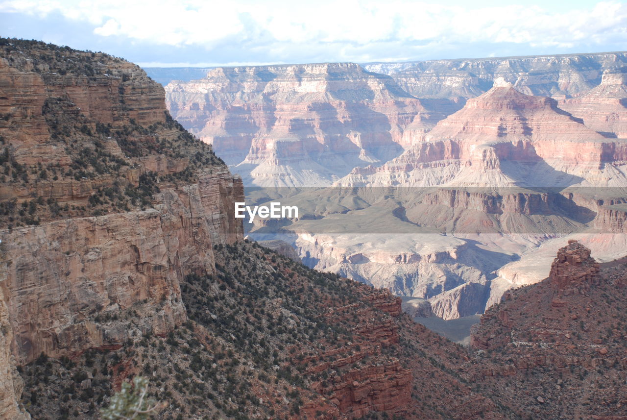 Scenic view of rock formations against sky