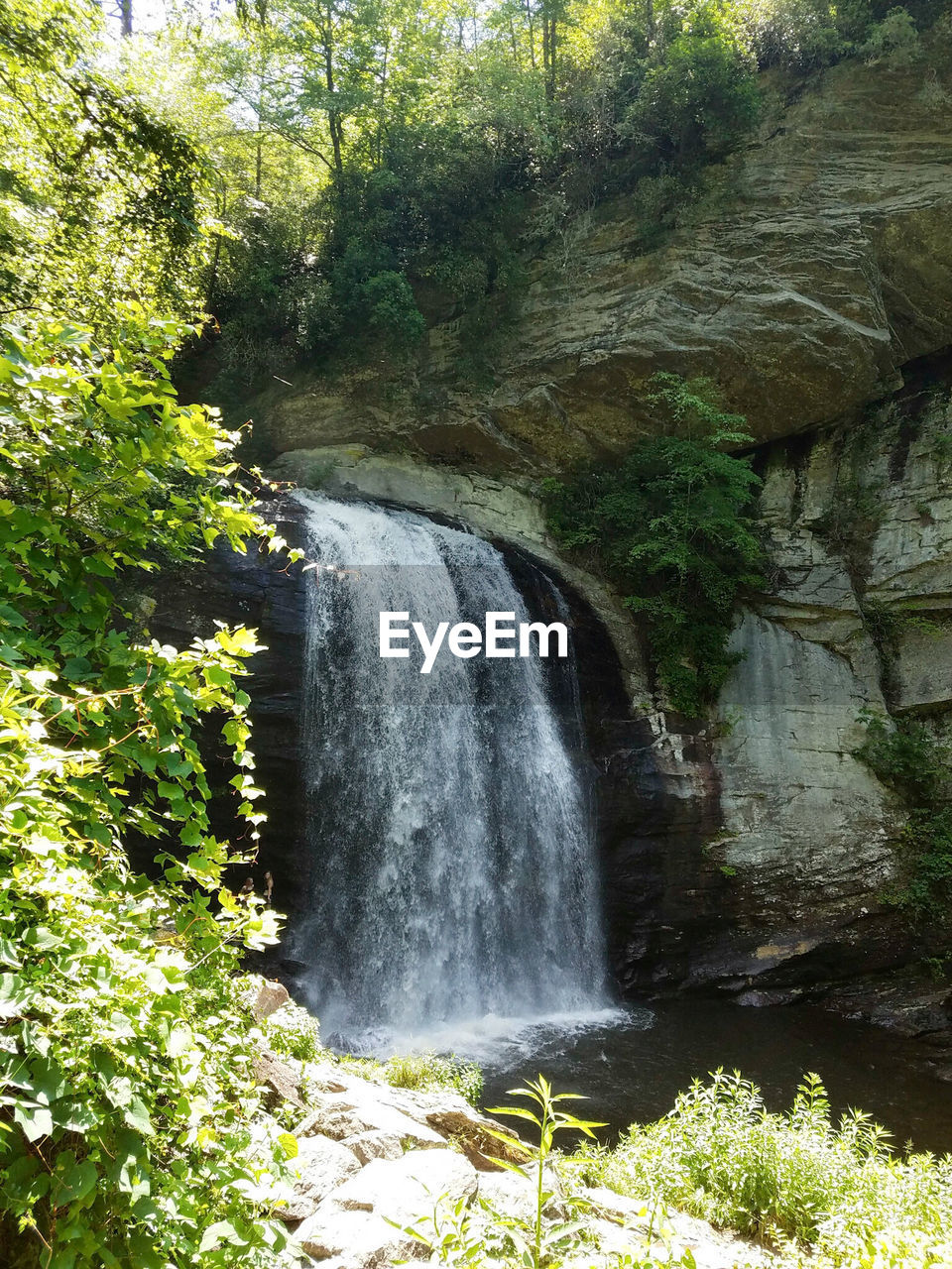 Scenic view of river flowing through rocks