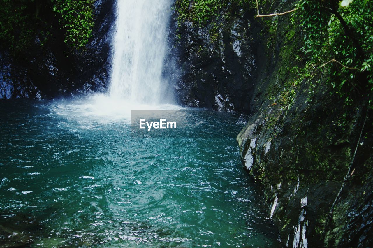 Scenic view of waterfall