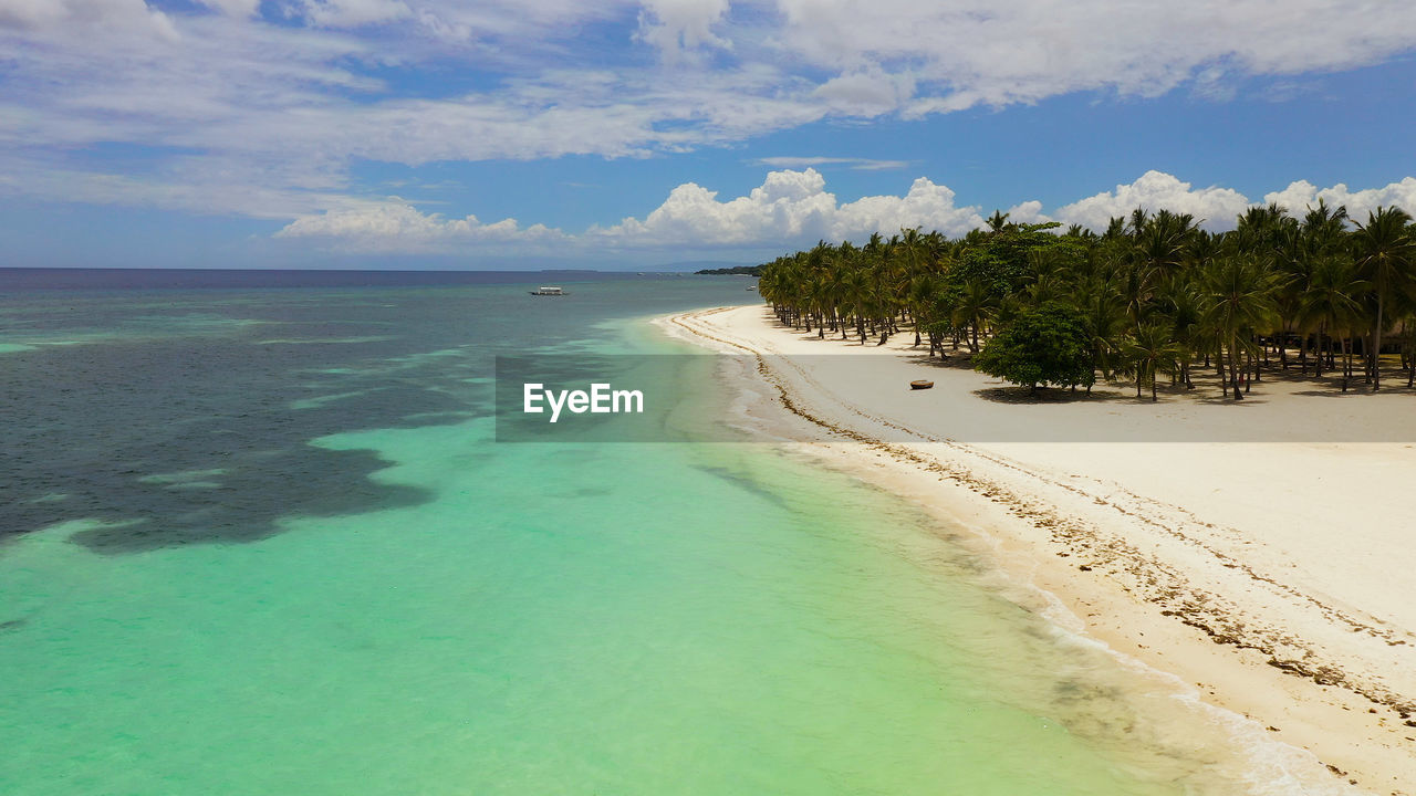 Beautiful tropical island with sand beach. panglao, philippines. 