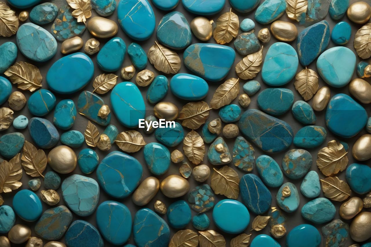 green, turquoise, gemstone, aqua, jewellery, fashion accessory, full frame, large group of objects, blue, abundance, backgrounds, no people, azure, teal, art, turquoise colored, close-up, indoors, pattern, pebble, multi colored