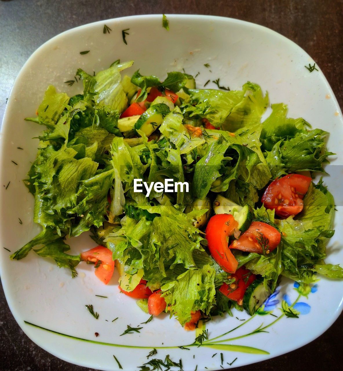 food, healthy eating, food and drink, vegetable, wellbeing, freshness, salad, produce, dish, fruit, plate, no people, green, tomato, indoors, high angle view, organic, lettuce, vegetarian food, directly above, arugula, meal, still life, herb