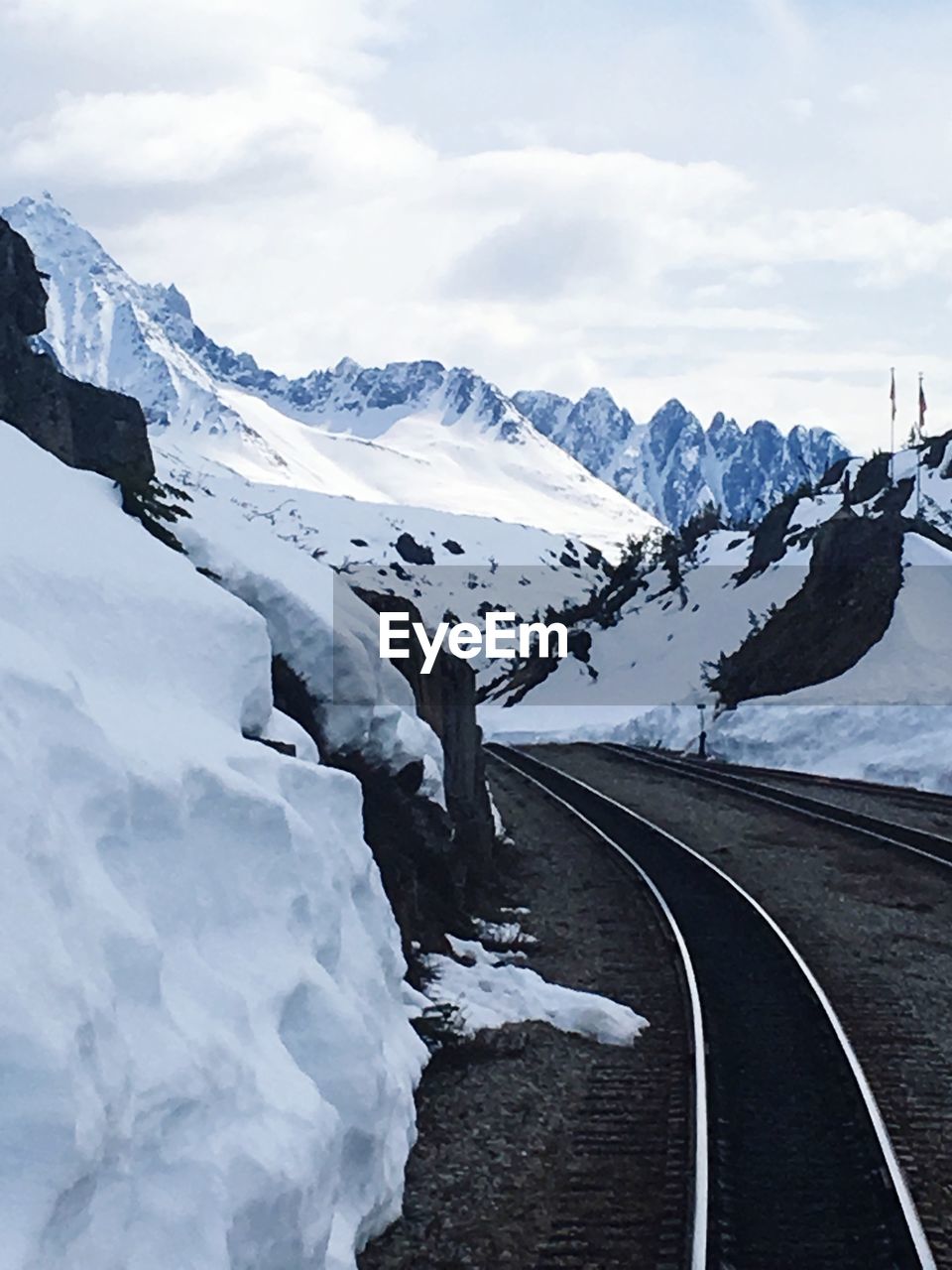 SNOWCAPPED MOUNTAINS AGAINST SKY DURING WINTER