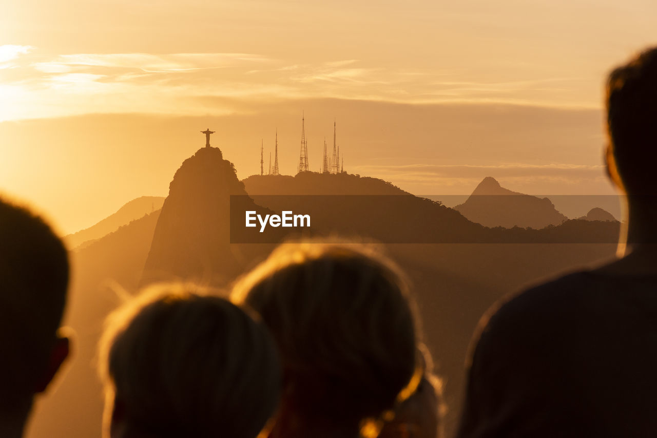 Beautiful view of tourists watching sunset from sugar loaf mountain