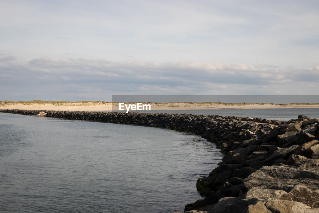 SCENIC VIEW OF CALM SEA AGAINST CLOUDY SKY