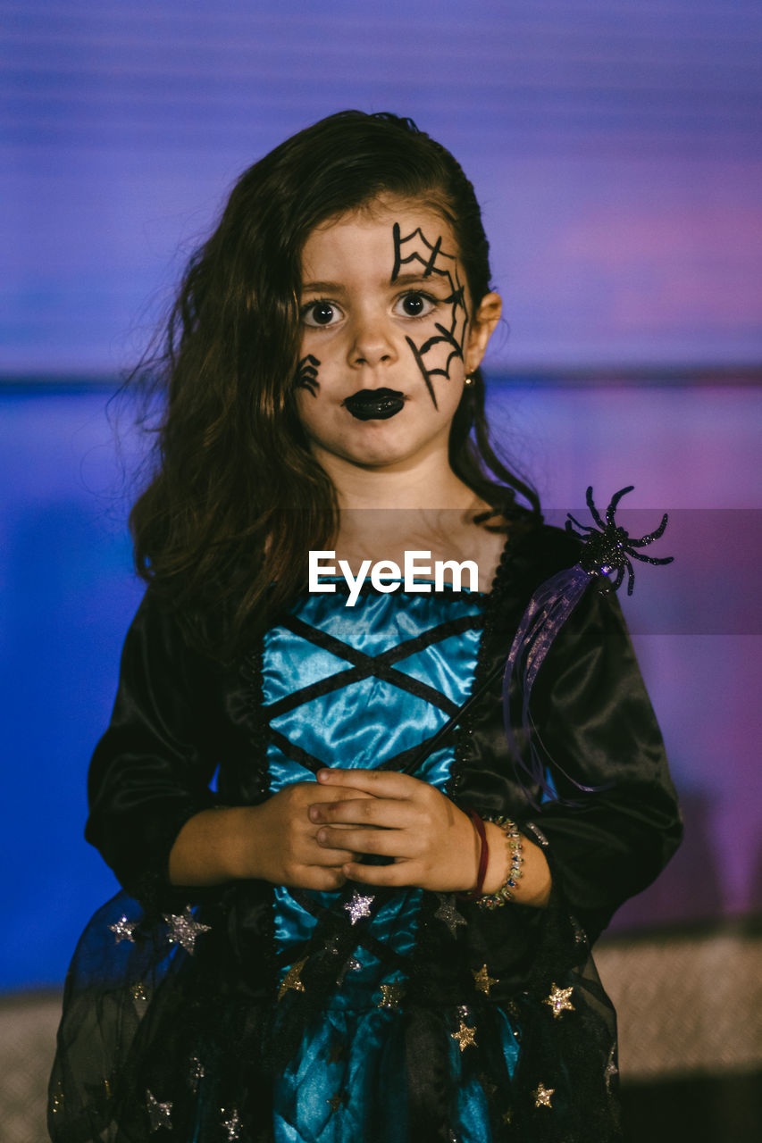 Portrait of a girl with halloween makeup.