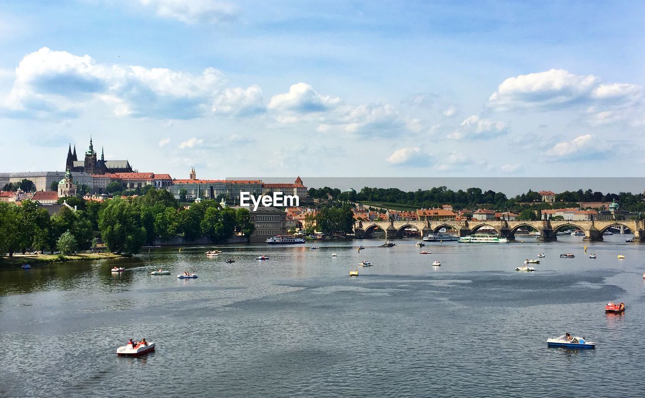 SCENIC VIEW OF RIVER AGAINST BUILDINGS