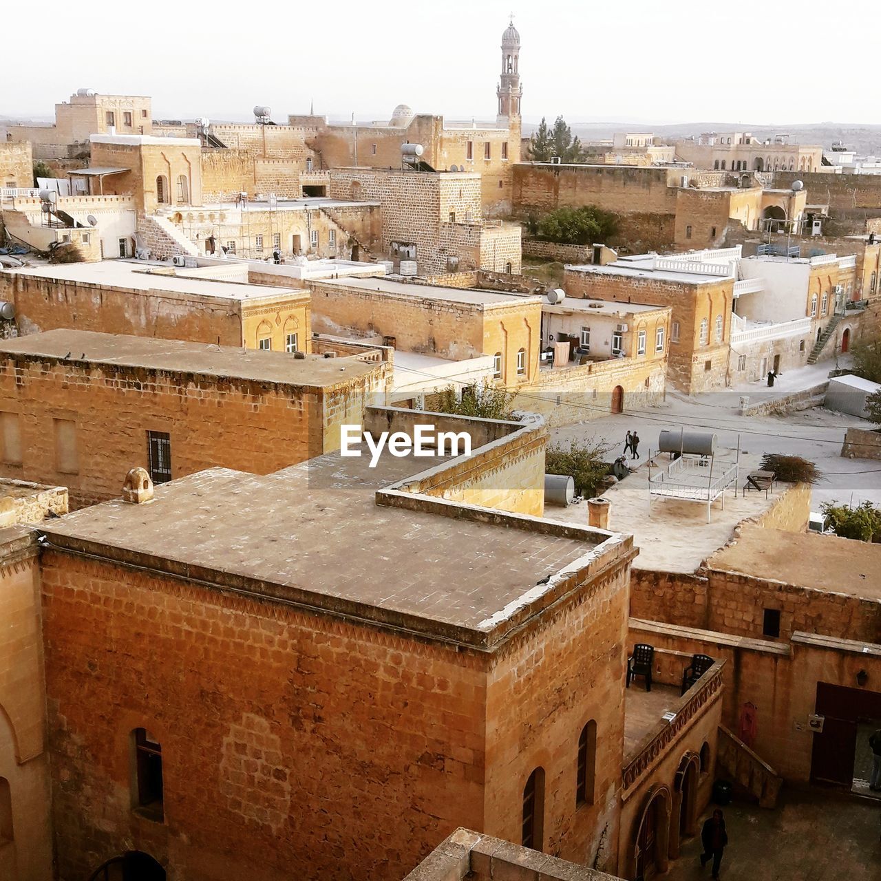 High angle view of buildings in city