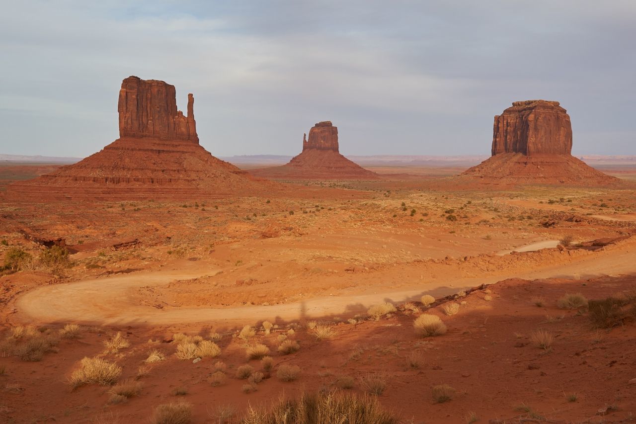 Scenic view of desert against sky