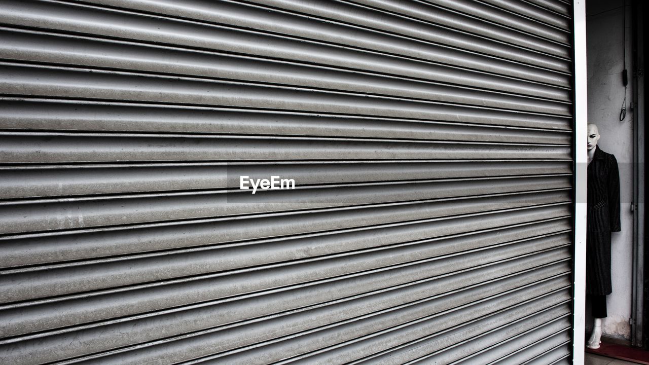 Close-up of closed shutter