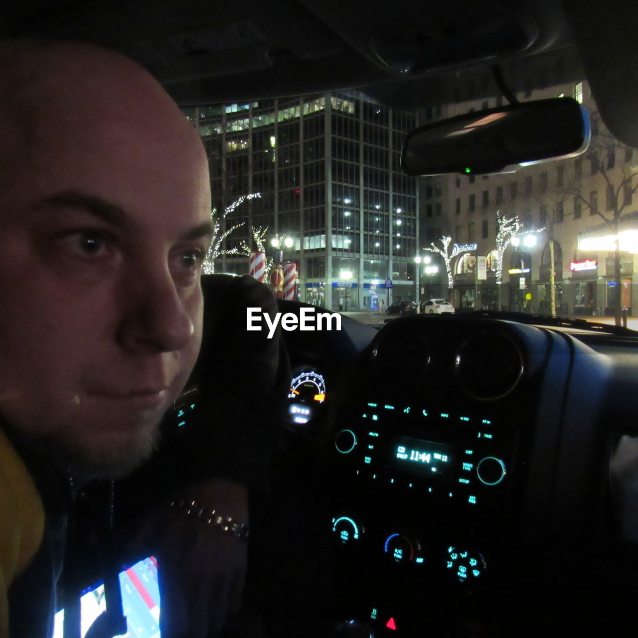 CLOSE-UP OF A CAR IN THE DARK