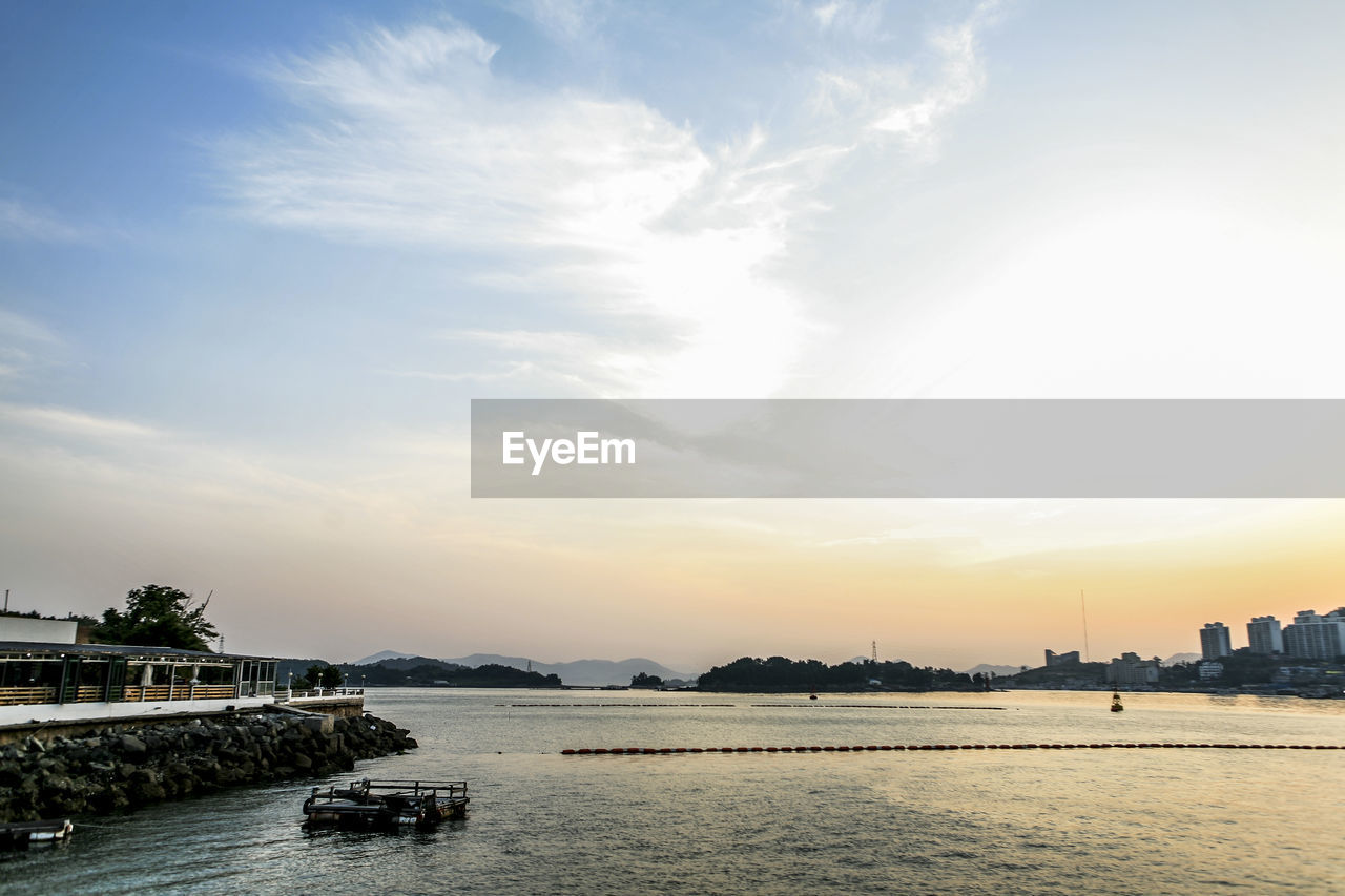 View of sea against clear sky