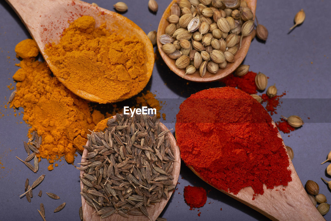 HIGH ANGLE VIEW OF DRIED FRUITS ON TABLE