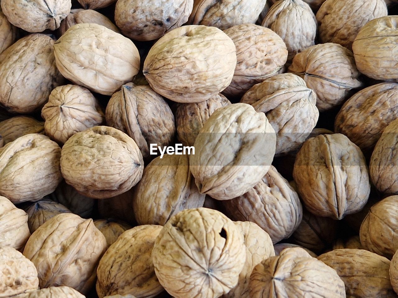 Full frame shot of walnuts