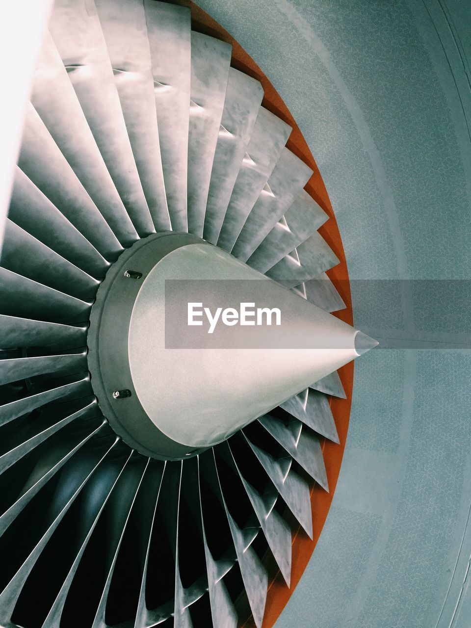 Detail shot of airplane jet engine