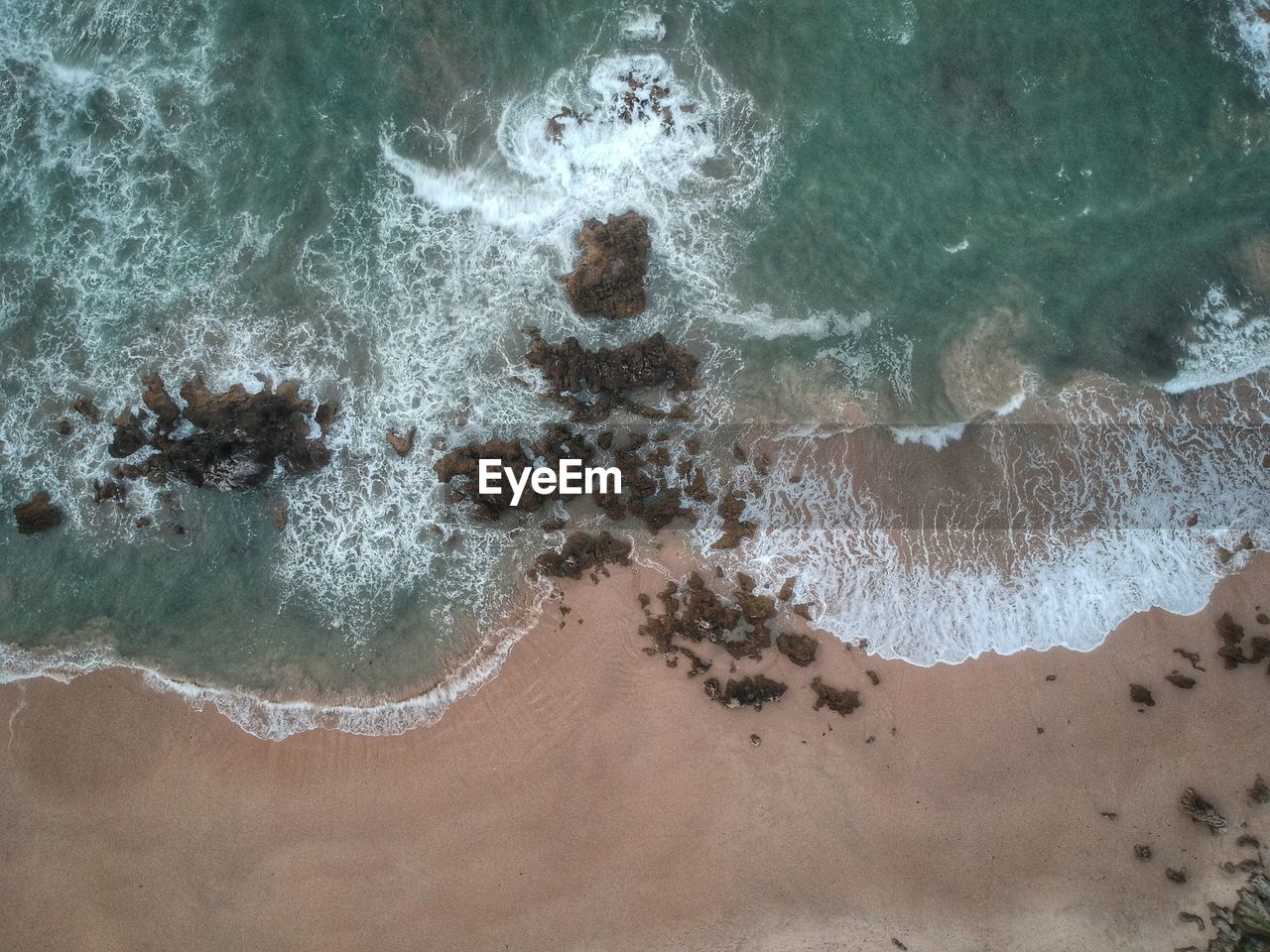 High angle view of beach