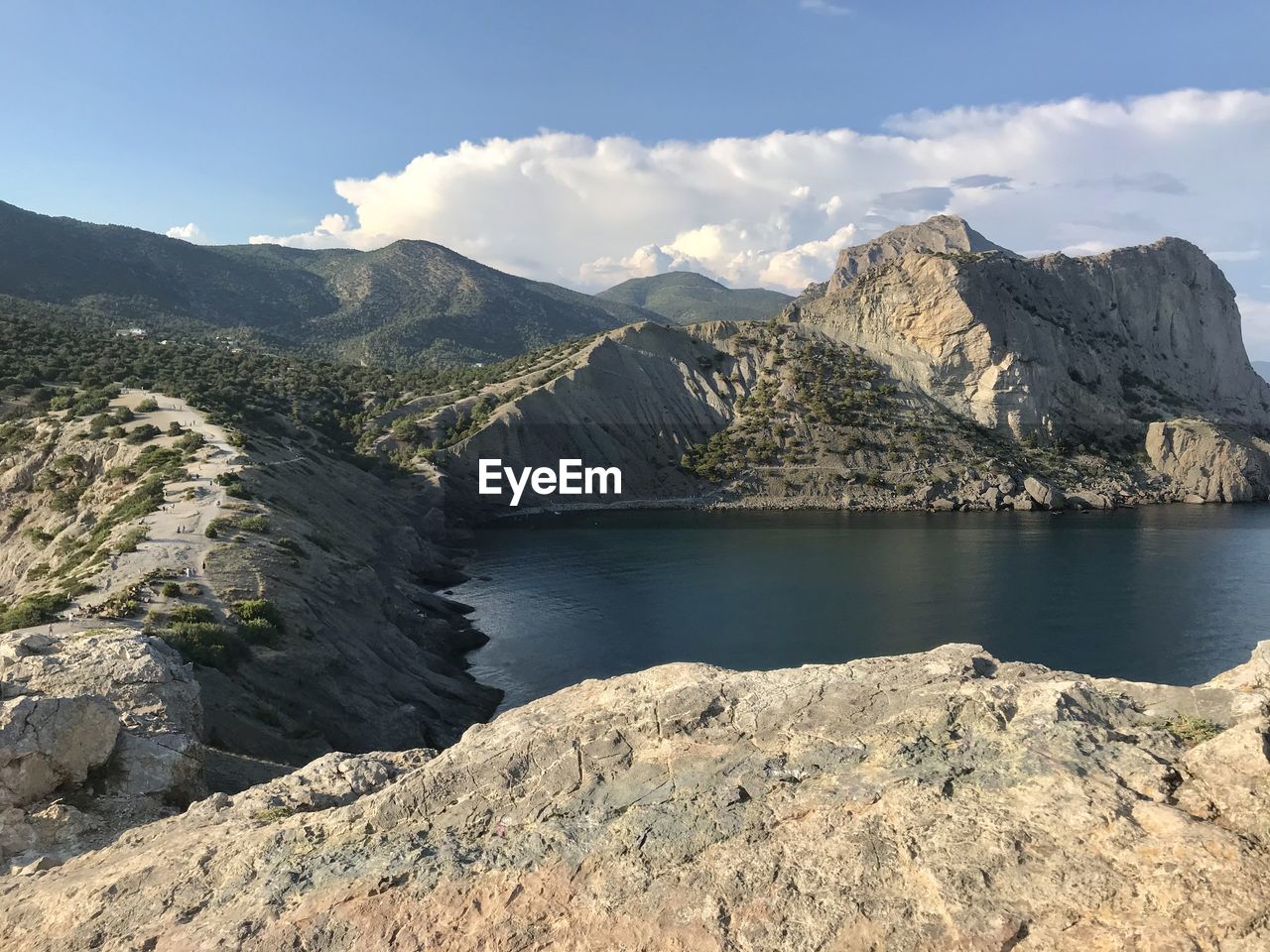 Scenic view of mountain against sky