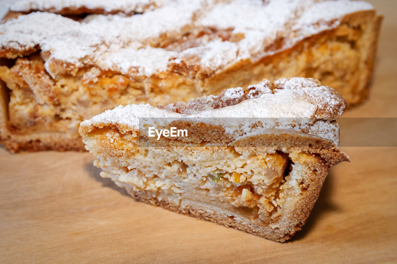 Neapolitan pastiera, typical italian dessert. type of tart typical of the easter festival