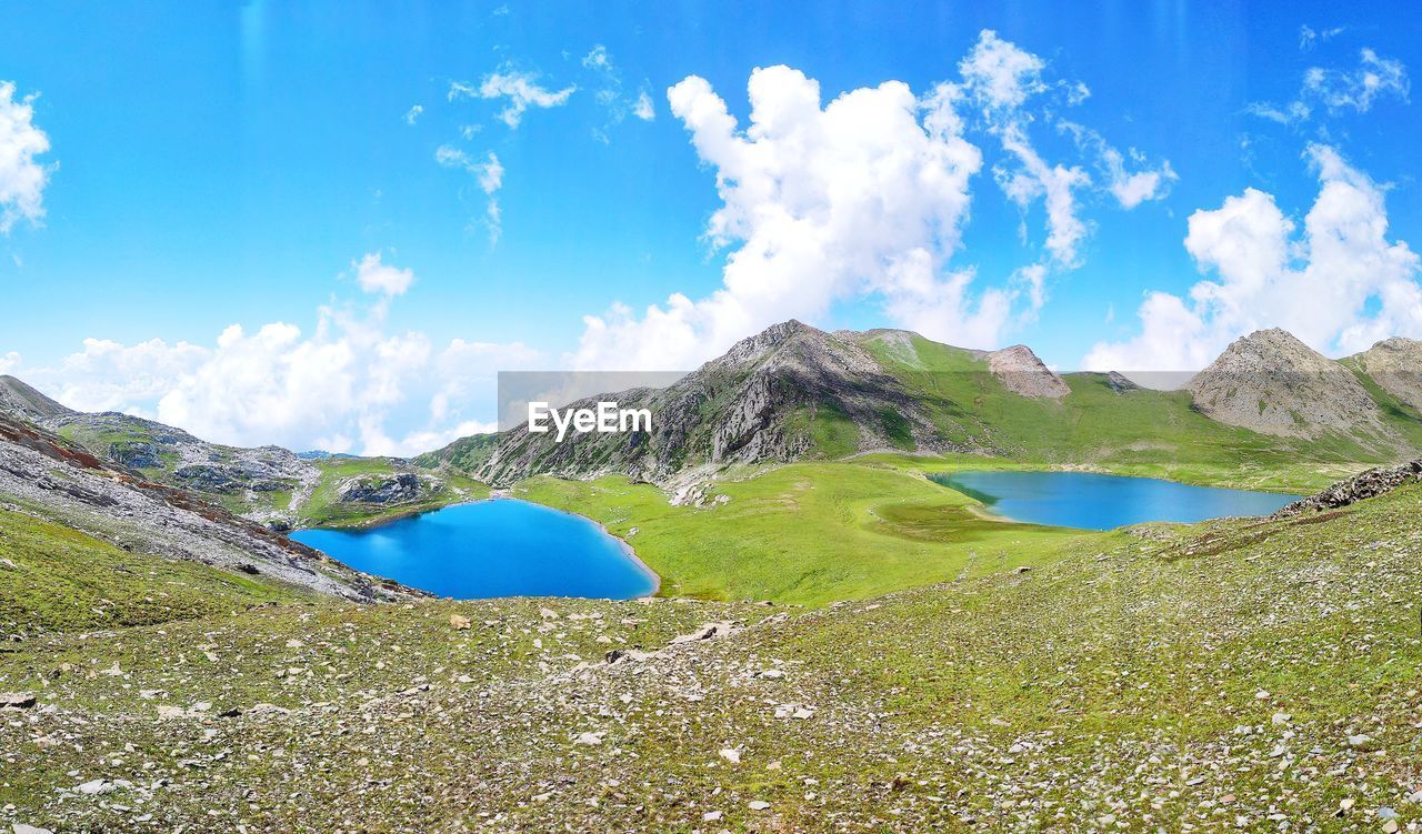 PANORAMIC SHOT OF LAKE AGAINST SKY