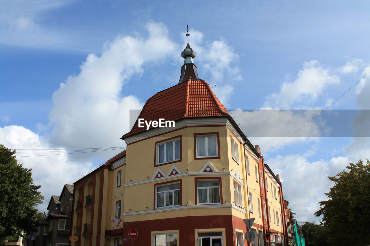 Low angle view of buildings against sky