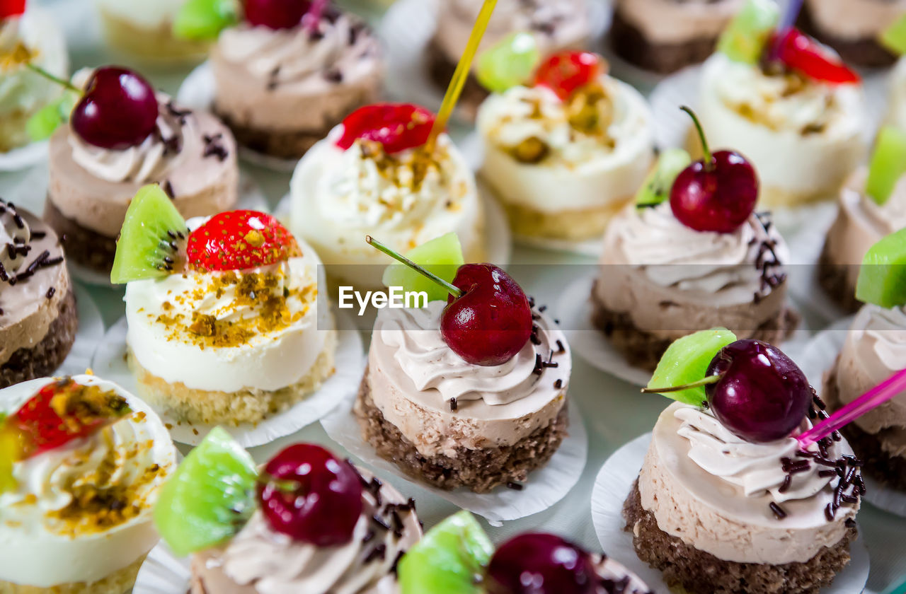 Close-up of cupcakes on table