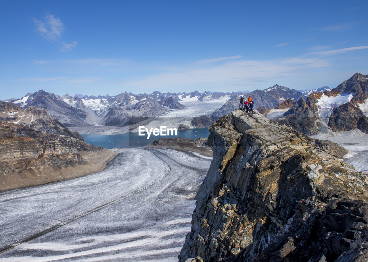 Greenland, kulusuk, mountaineers in the schweizerland alps