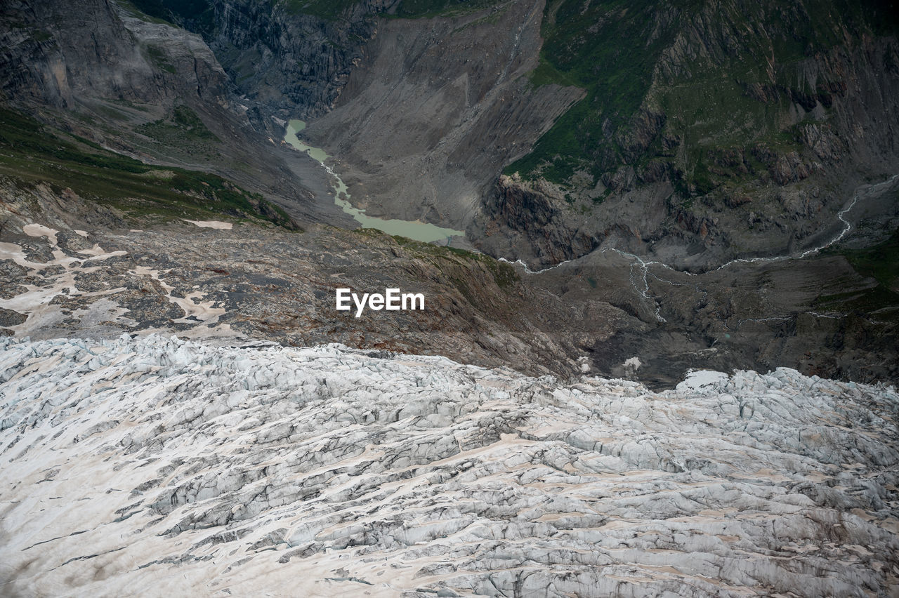 SCENIC VIEW OF STREAM FLOWING IN MOUNTAINS