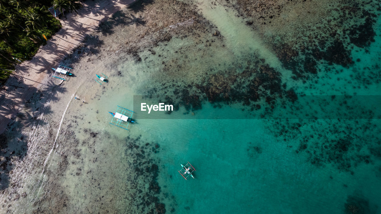 High angle view of beach