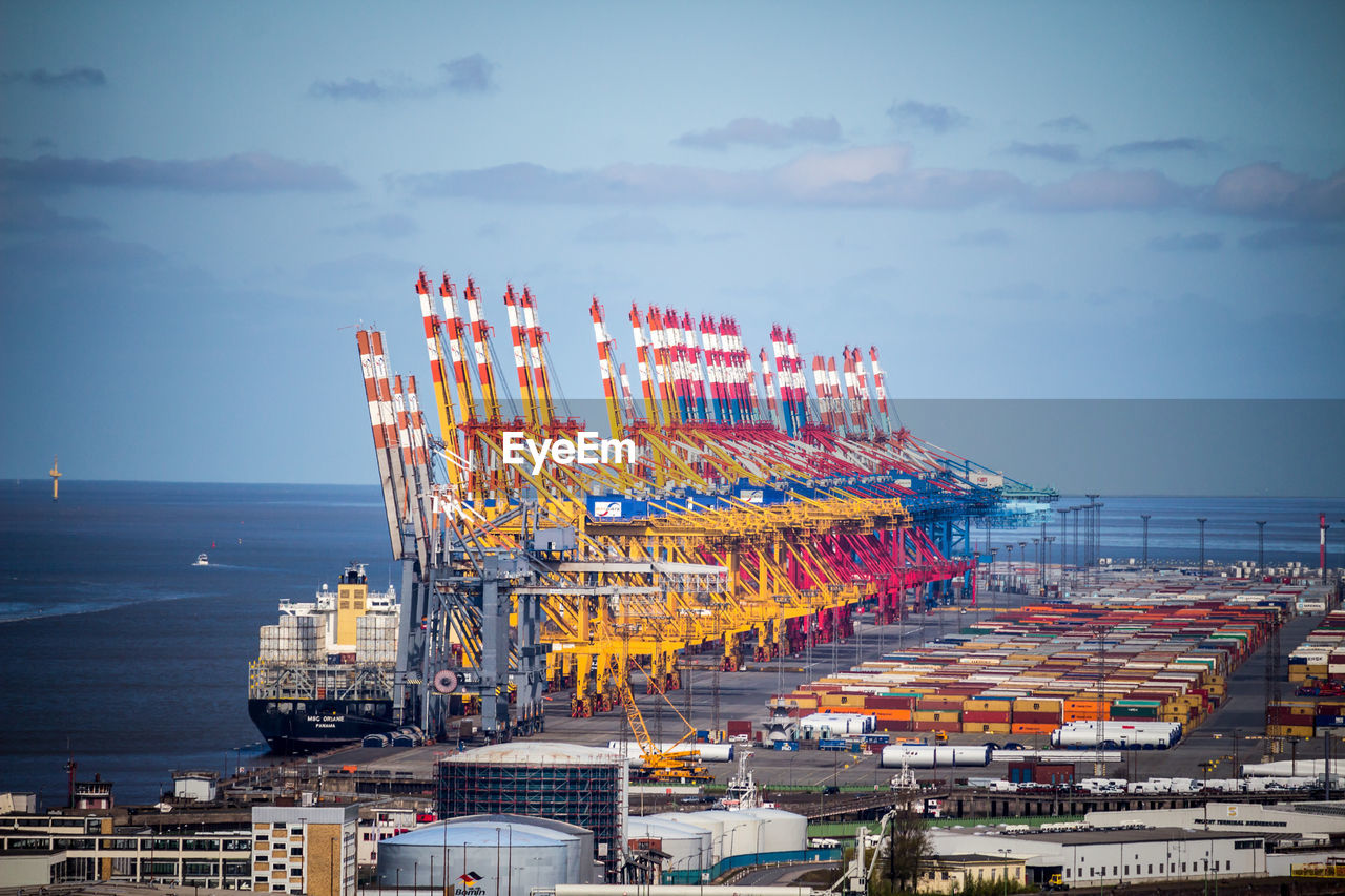 View of port against sky