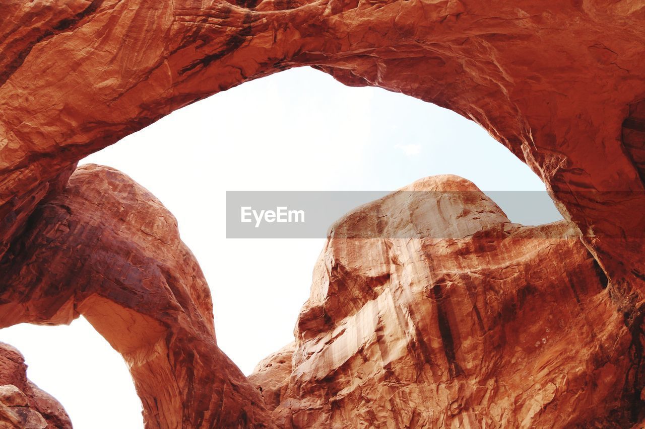 Low angle view of rock formation