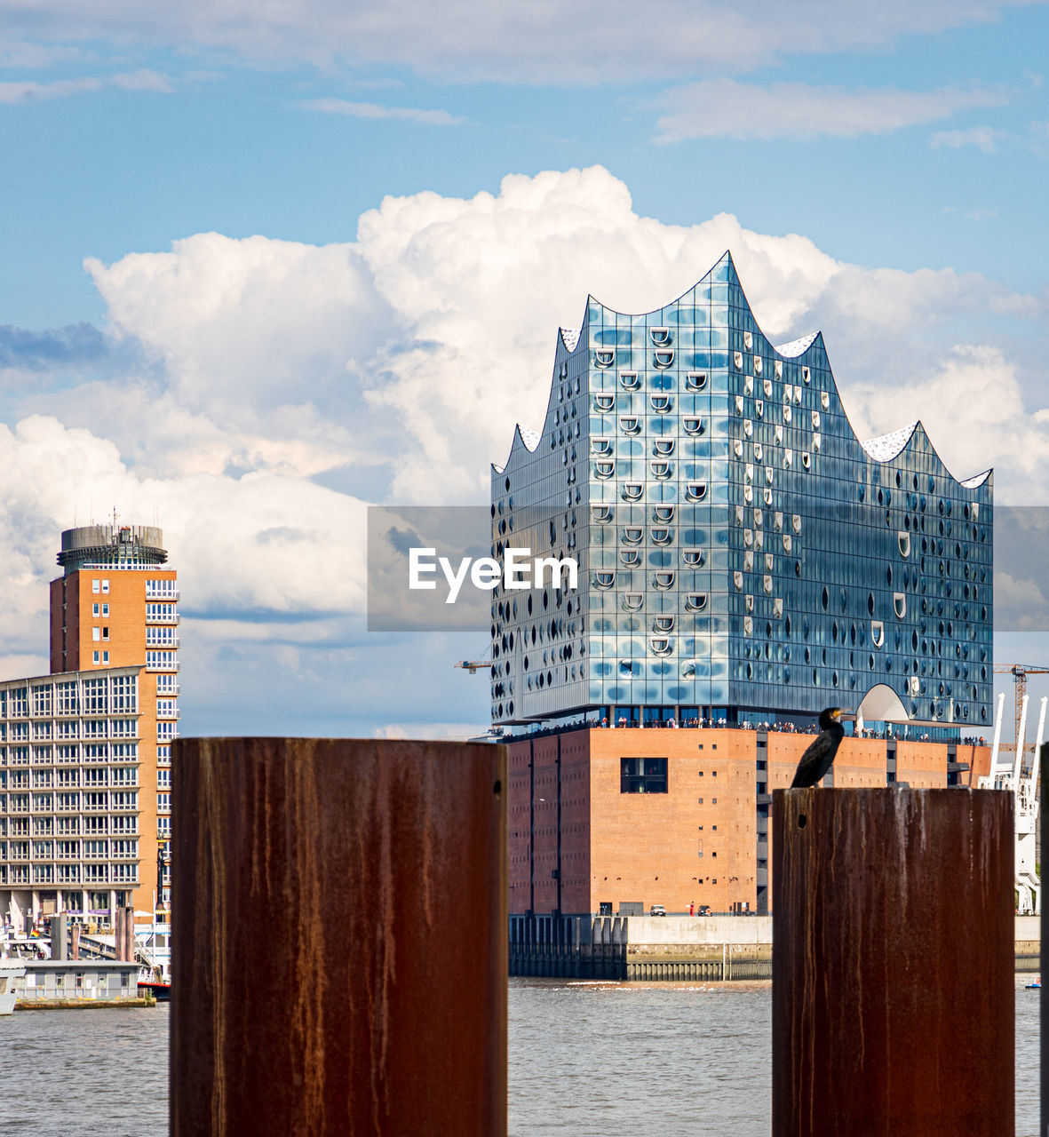 Buildings in hamburg city against sky