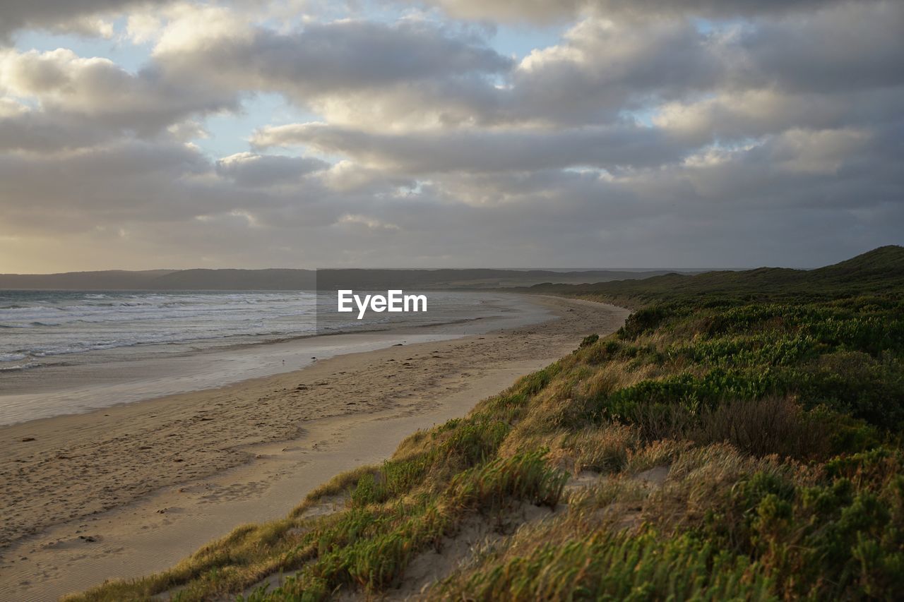 Scenic view of beach against sky