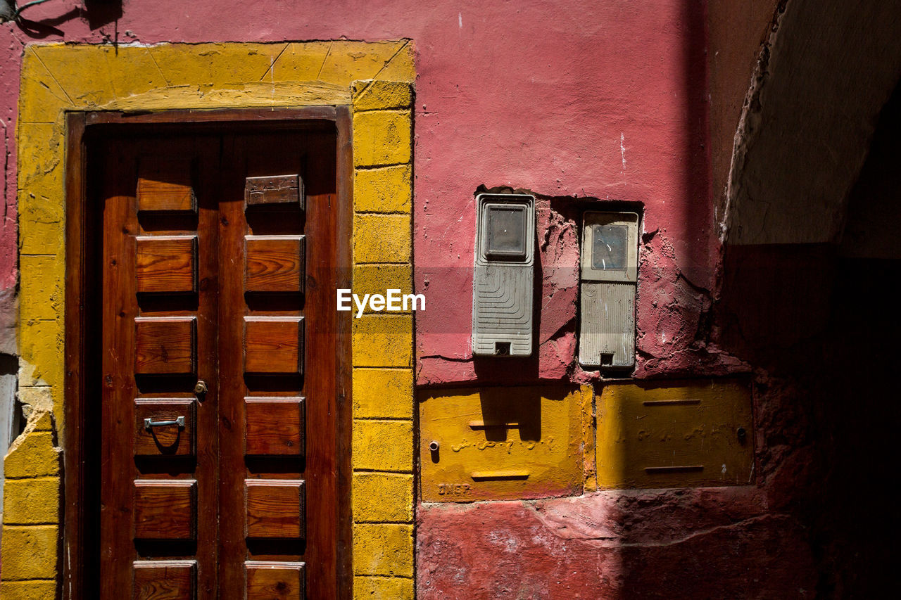 Closed doors of building