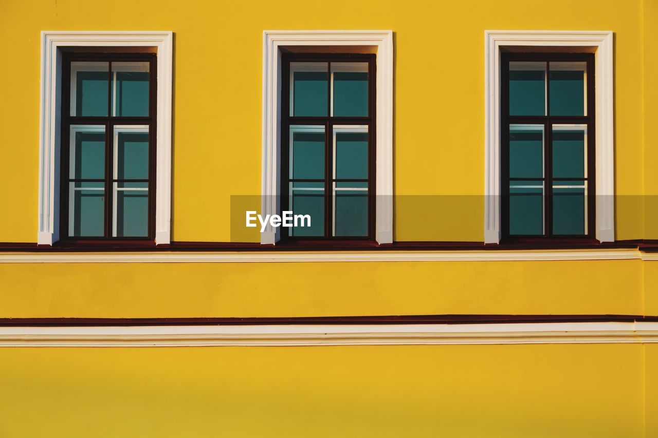Yellow windows of building