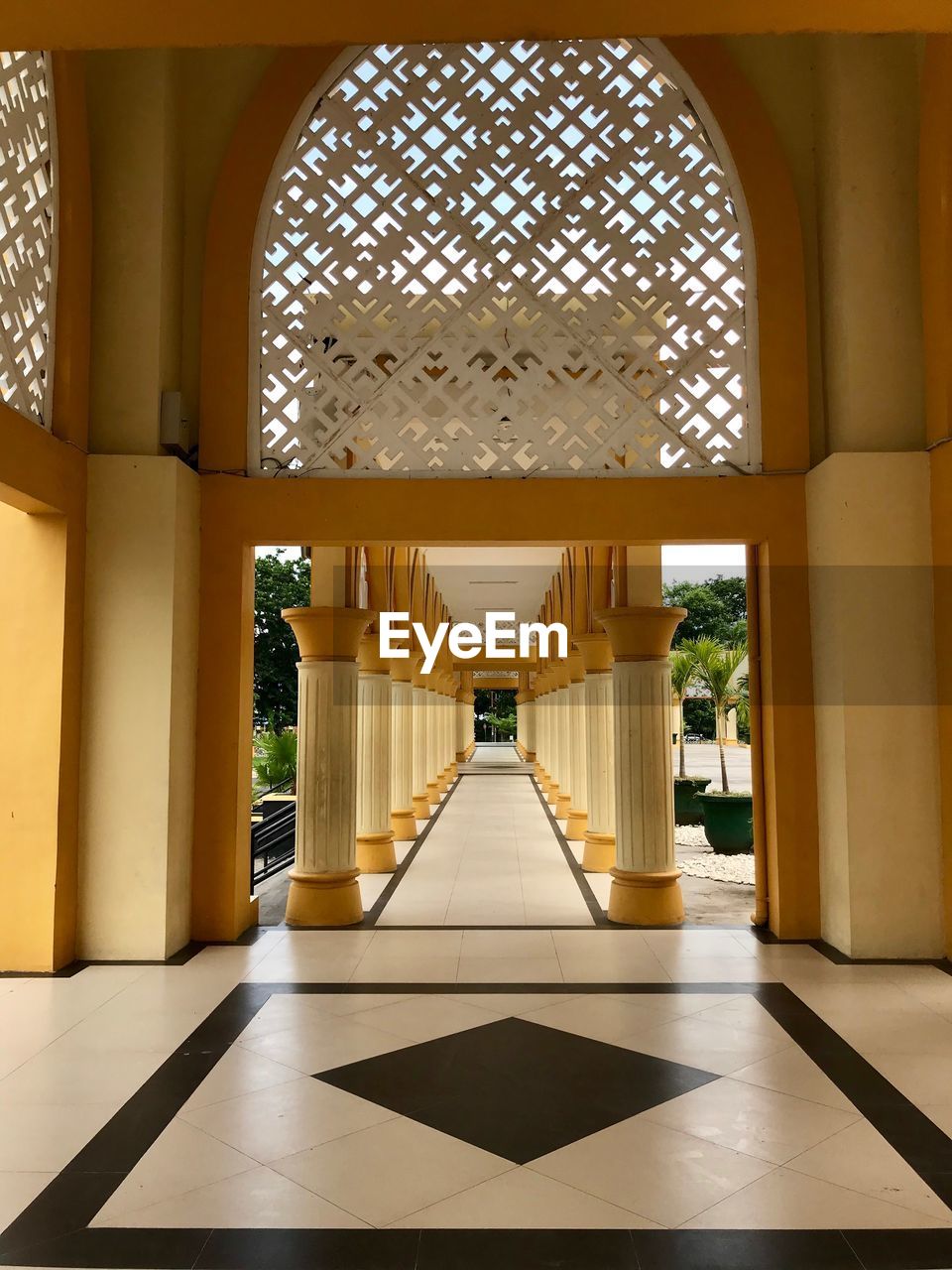 Empty corridor in building