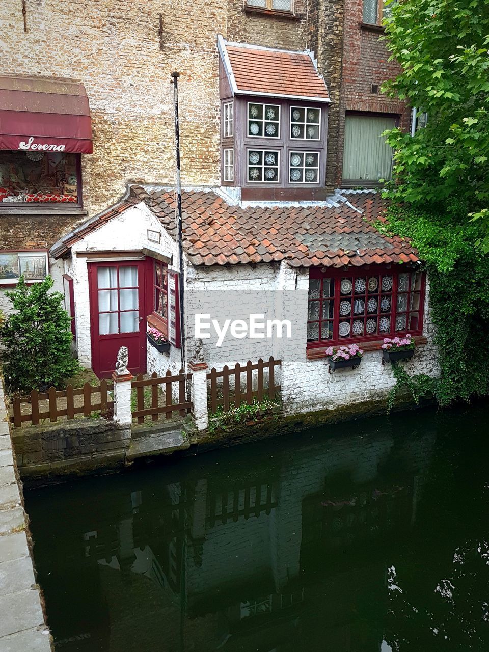 View of canal by building