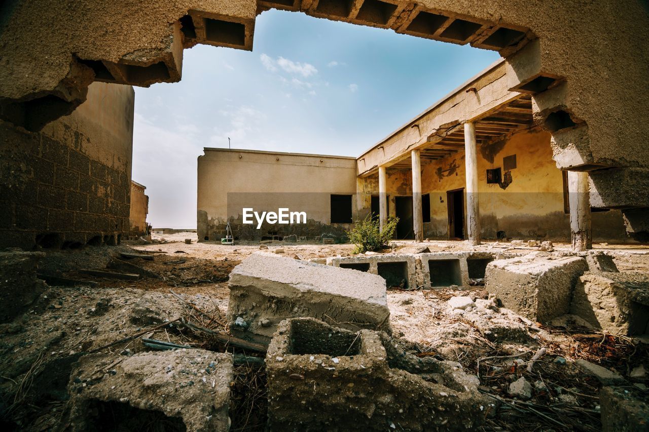 Abandoned built structure against sky