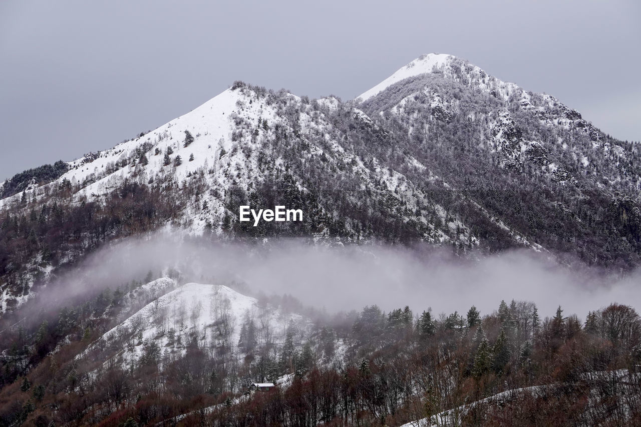 Snow covered mountain against sky